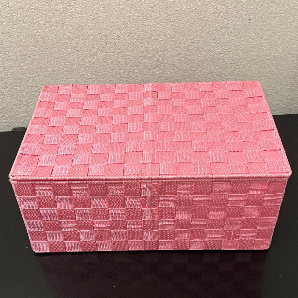 Pink Woven Storage Box